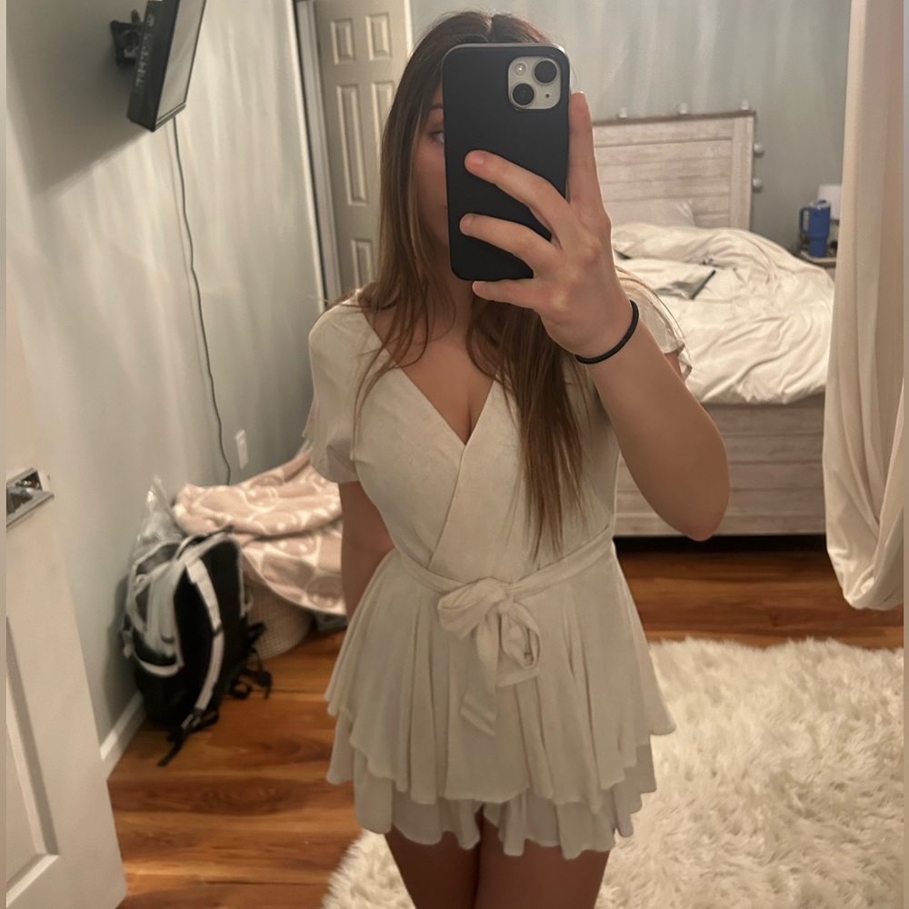 Cream-white graduation romper